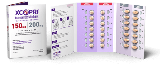 XCOPRI Cenobamate Epilepsy Medication Tablets 150 mg & 200 mg Titration Blister Packs