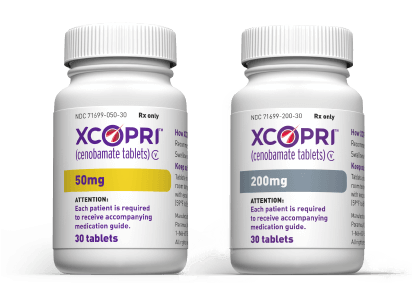 XCOPRI Cenobamate Epilepsy Medication Tablets Bottle 50mg & 200mg