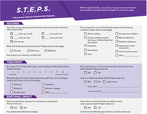 XCOPRI S.T.E.P.S. - A Discussion Guide for Patients with Epilepsy
