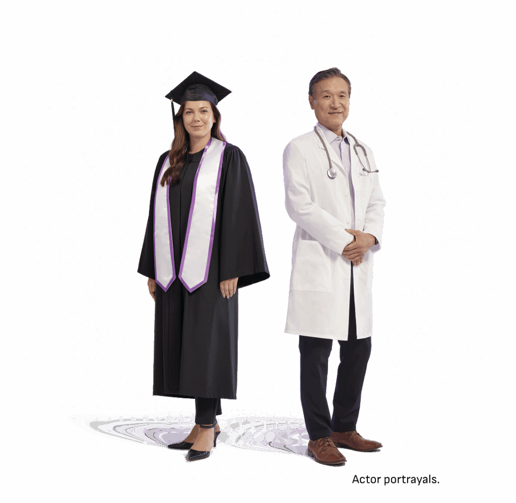 Graduation student and healthcare professional